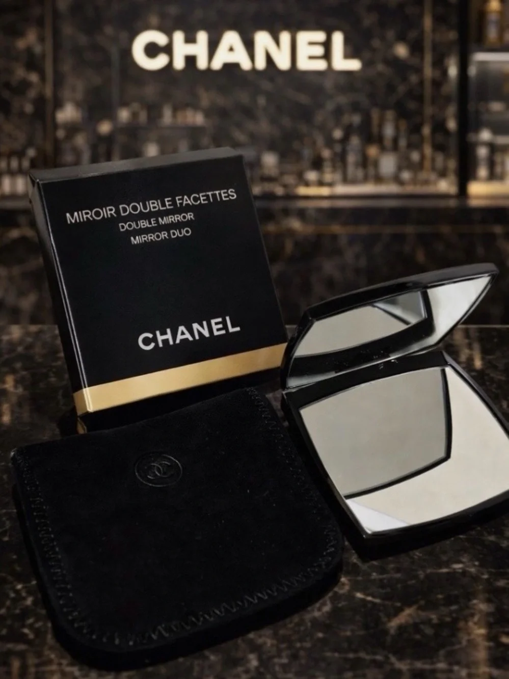 Chanel Miroir Double Facettes Compact Mirror - Black